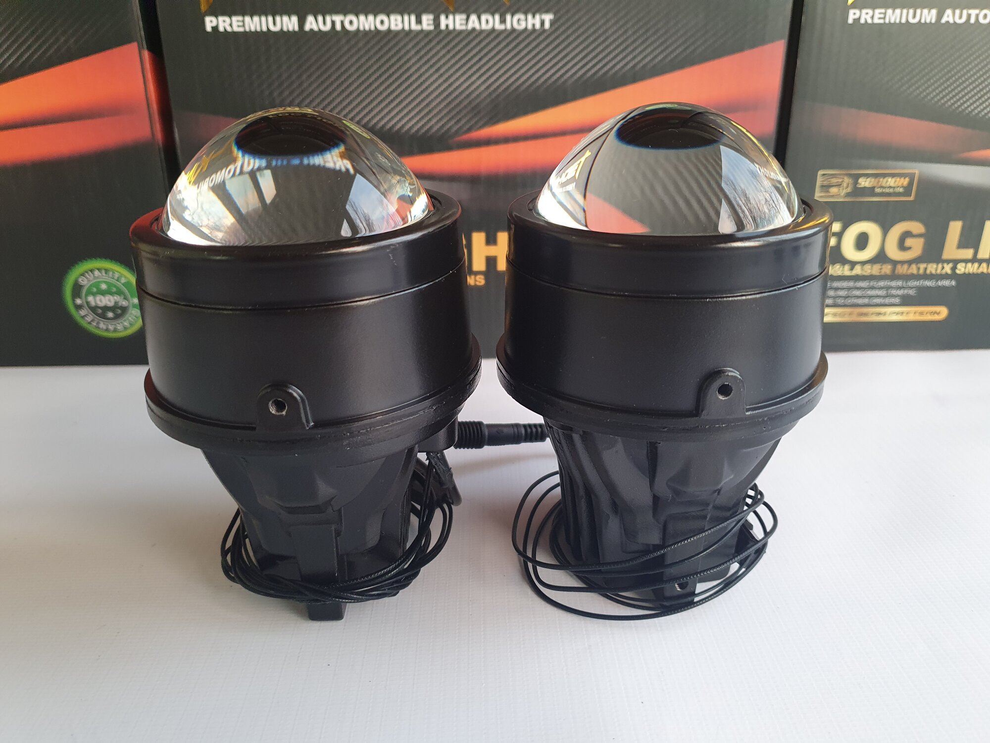 Универсальные ПТФ противотуманные фары Techking Bi-LED H11, 6 режимов, 12В — фото 1