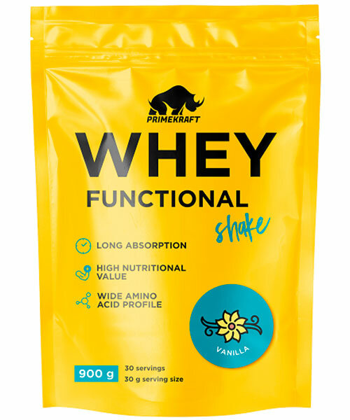 Протеиновый коктейль Whey Functional Shake Prime Kraft 900 гр, 30 порций (Ваниль)