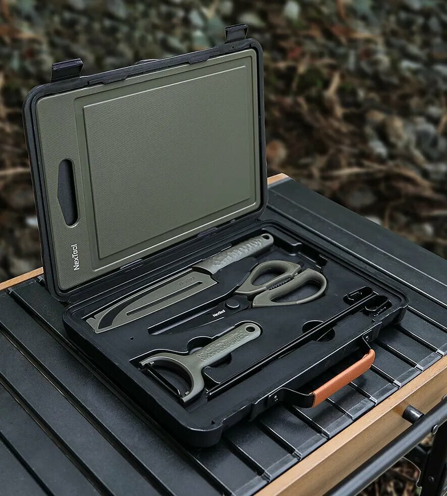 NexTool Набор инструментов для барбекю 6 в 1 из нержавеющей стали с кейсом для хранения и удобными ручками