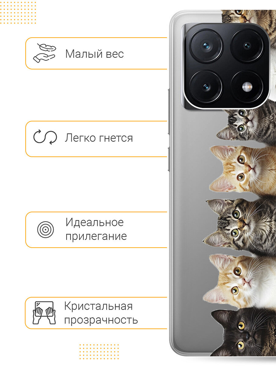 Силиконовый чехол на Xiaomi Poco X6 Pro 5G с принтом "Изголодались по тебе" прозрачный — фото 1