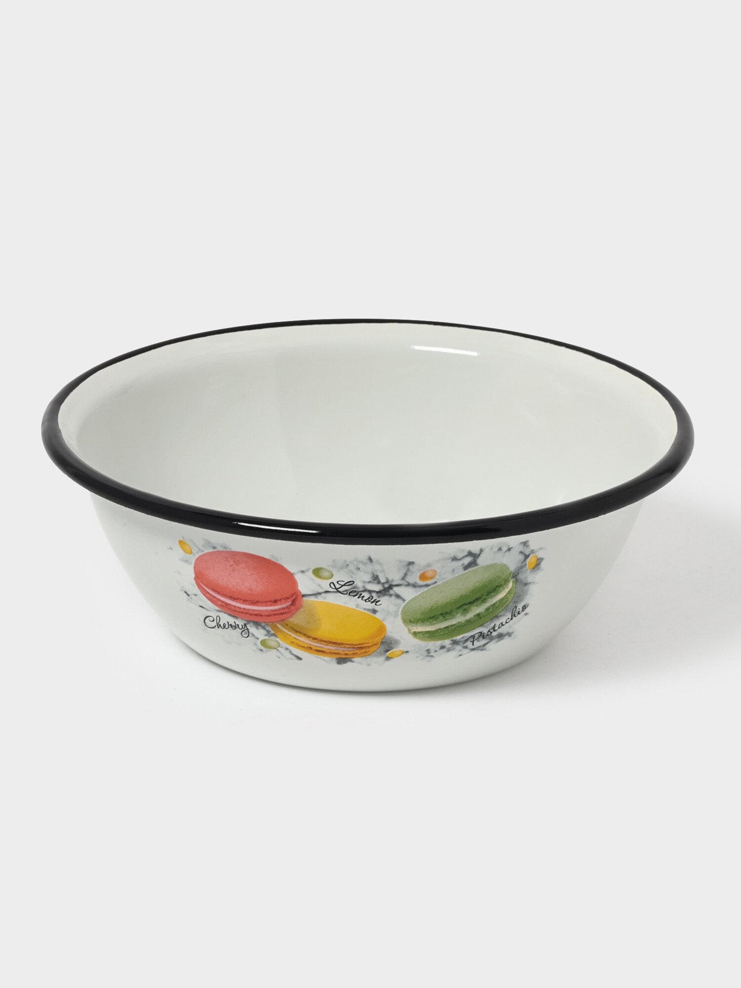 Миска для хранения и готовки эмалированная «Цветное печенье» 800 мл белая