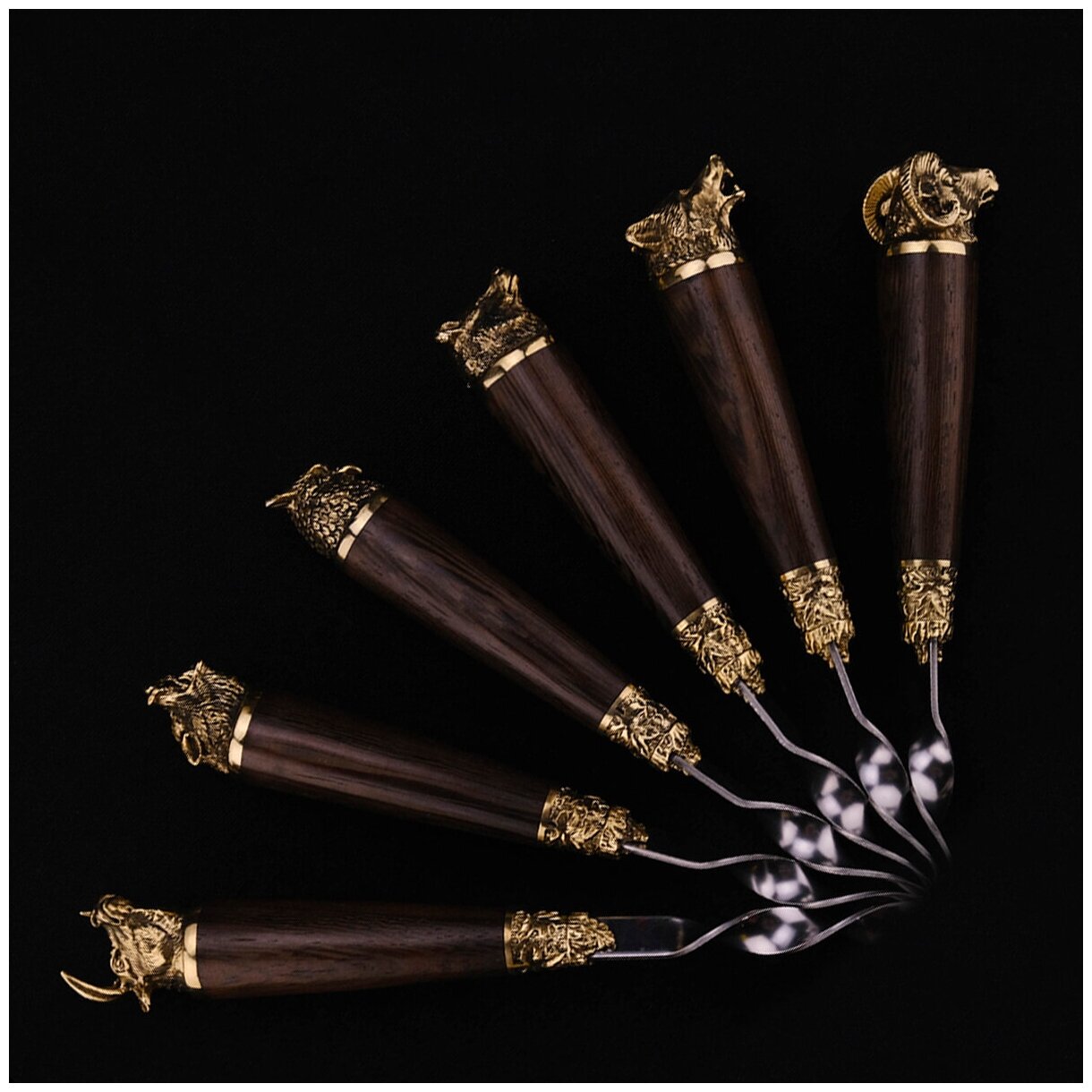 Шампура с деревянной ручкой "Пирушка на опушке" - подарочный набор шампуров - фотография № 7