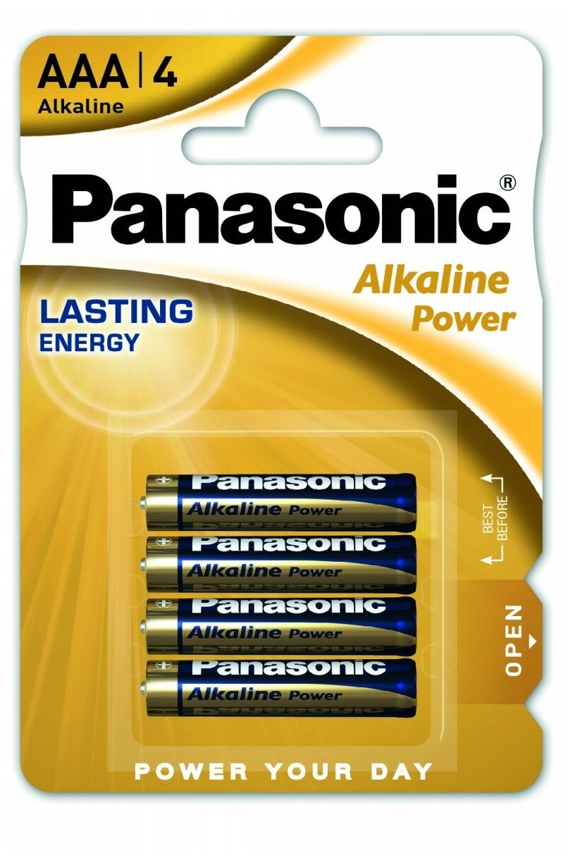 Батарейки Panasonic LR03REB/4BPR AAA щелочные Alkaline power в блистере 4шт