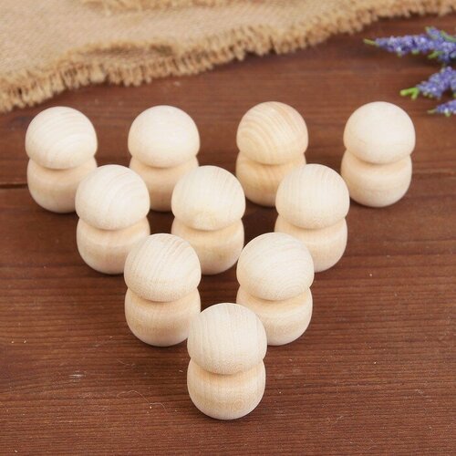 Деревянные Игрушки Счётный материал «Грибочки», 10 шт, состав: липа, берёза, без лакового покрытия