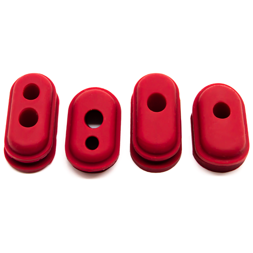 Комплект резиновых заглушек кабелей для электросамокатов Xiaomi Mijia M365, 1S, PRO, PRO 2, Mini Robot 365, AOVO 365 и др, 4шт красный