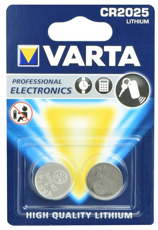 батарейка VARTA ELECTRONICS CR 2025 блистер 2шт - фото №2