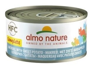 Almo Nature (консервы) полнорационные консервы для кошек, со скумбрией и бататом, 70 г (24 шт)