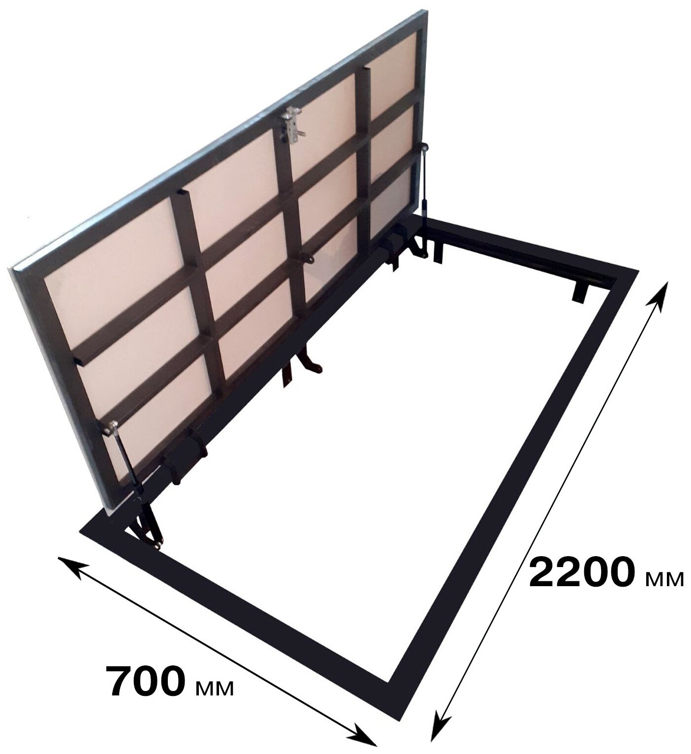 Напольный люк в подвал 700х2200 мм усиленная рама из профильной трубы - фотография № 1