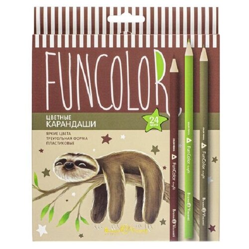 Карандаши цветные FUNCOLOR пласт., 24цв. 30-0062