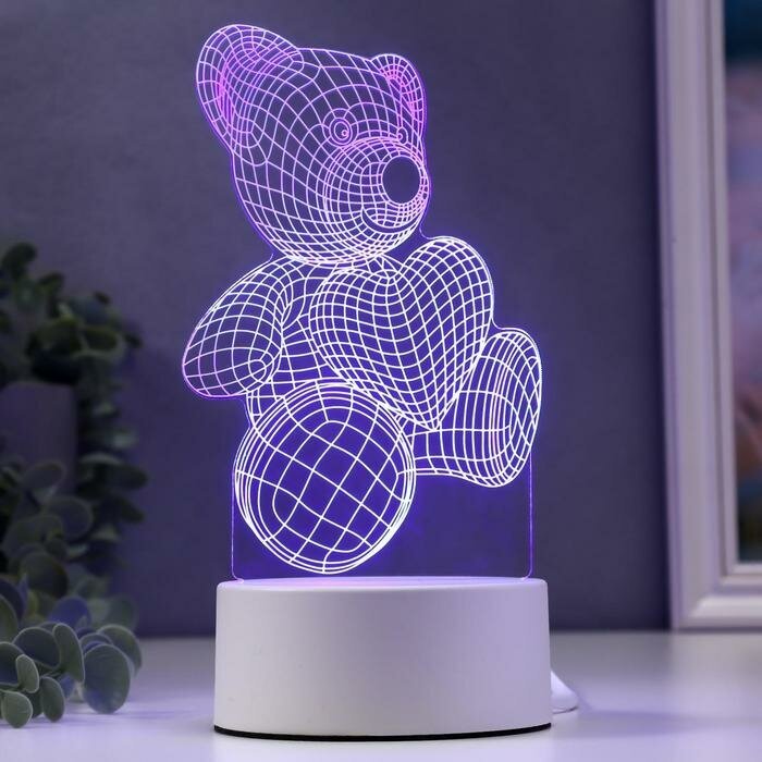 RISALUX Светильник "Мишутка" LED RGB от сети 9,5х10,5х20 см RISALUX