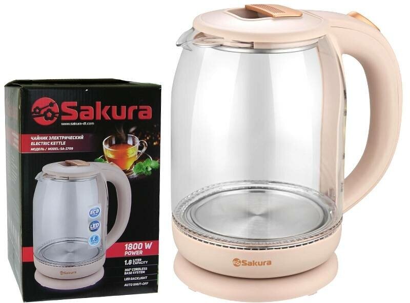 Чайник электрический Sakura SA-2709BR, 1850Вт, 1,7л (цвета в ассорт.) БИТ - фото №4