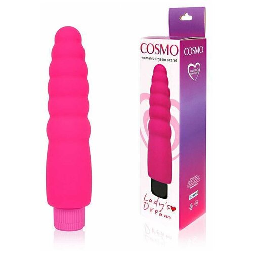 Розовый силиконовый вибратор Cosmo - 15 см. CSM-23091