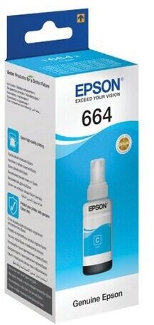 Чернила EPSON 664 (T6642) для СНПЧ Epson L100/L110/L200/L210/L300/L456/L550, голубые, оригинальные, C13T66424A