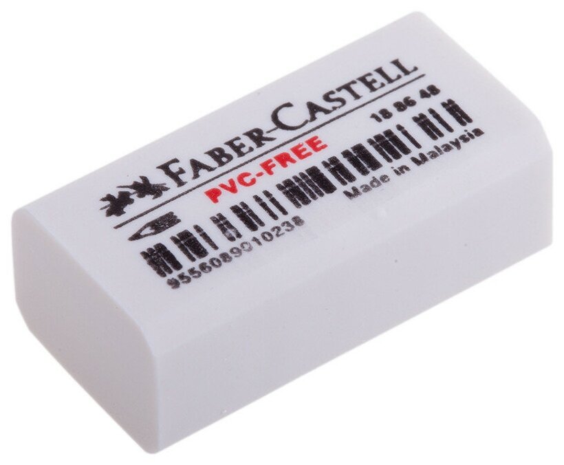 Ластик Faber-Castell "PVC-free" 7086, 31 х 16 х 11, белый