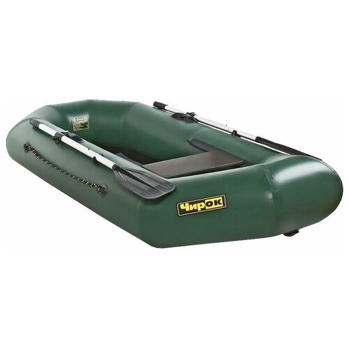 фото Надувная лодка чирок 245 (натяжное дно, слань) зеленый