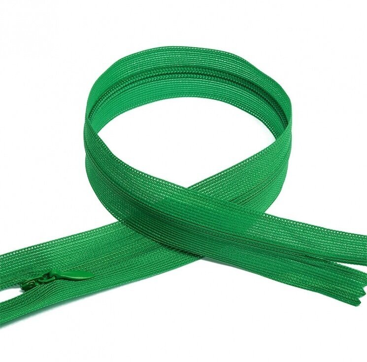 Молния Gamma спираль потайная тип 3 18 см пластик 10 шт № 261 ярко-зеленый (G013P)