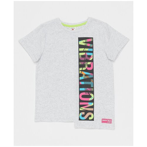 фото Футболка button blue, размер 152, серый