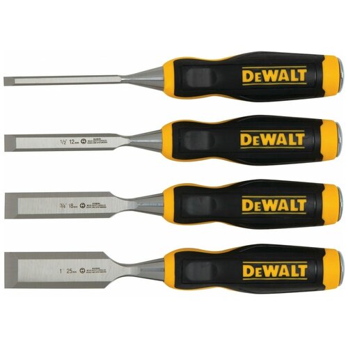 Набор из 4 стамесок DEWALT DWHT0-16063, 6мм, 12мм, 18мм, 25мм.