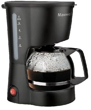 Кофеварка Maxwell MW-1657 черная, 600Вт, объем 0,6л. автоподогрев