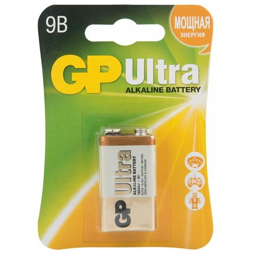 Батарейка GP Ultra Alkaline 9V Крона, в упаковке: 1 шт. элементы питания gp 1604au bc1 ultra