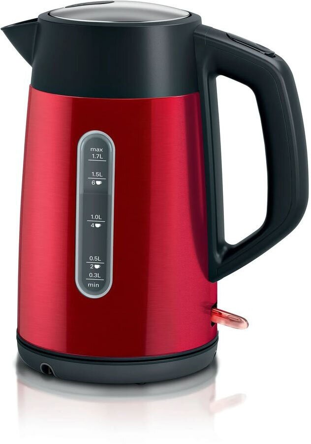 Чайник электрический Bosch TWK4P 1.7л. 2400Вт красный корпус: металл/пластик (TWK4P434)