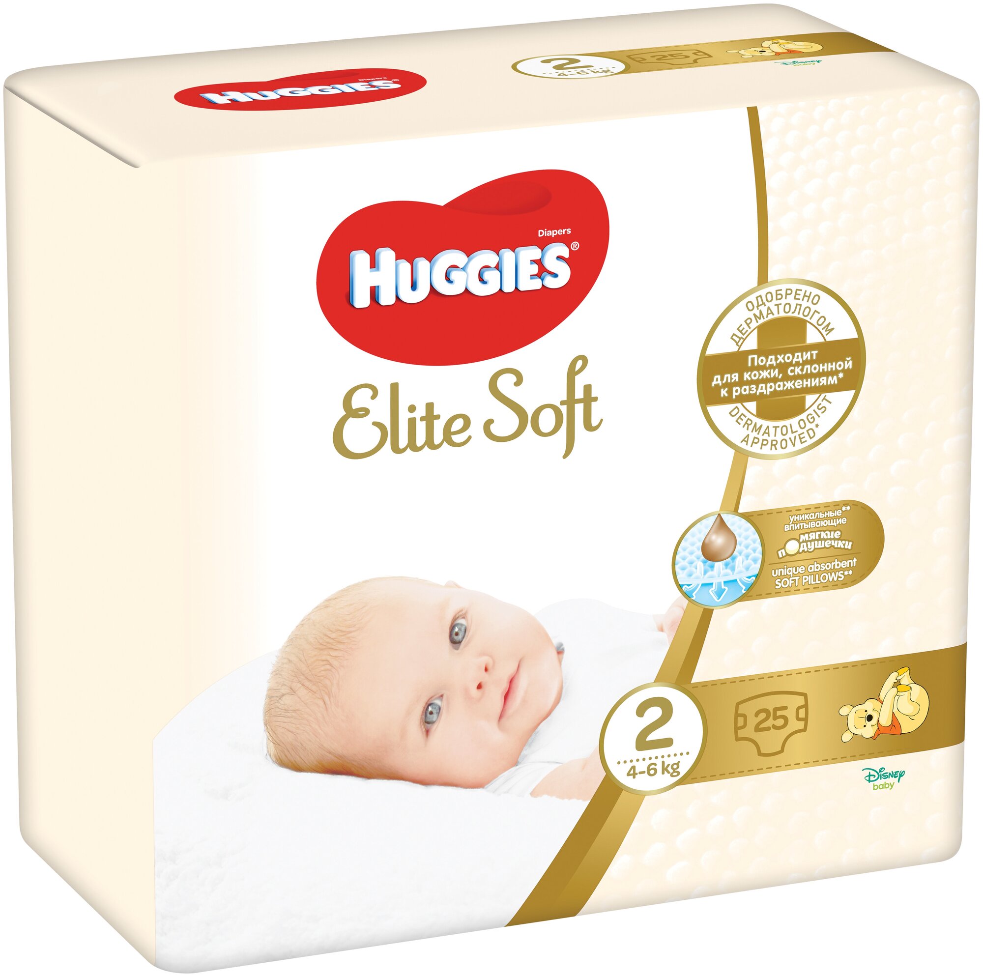 Huggies Подгузники Элит Софт 2 (4-6 кг) 25 шт/4