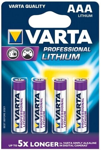 Батарейка AAA литиевая Varta Ultra Lithium FR03-4BL (6103) 1.5V в блистере 4шт.