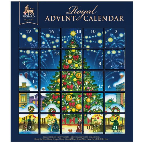 фото Чай richard royal advent calendar ассорти в пирамидках подарочный набор, 25 шт.