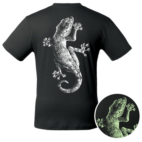 фото Футболка «геккон» со светящимся принтом, черная, размер s принтэссенция