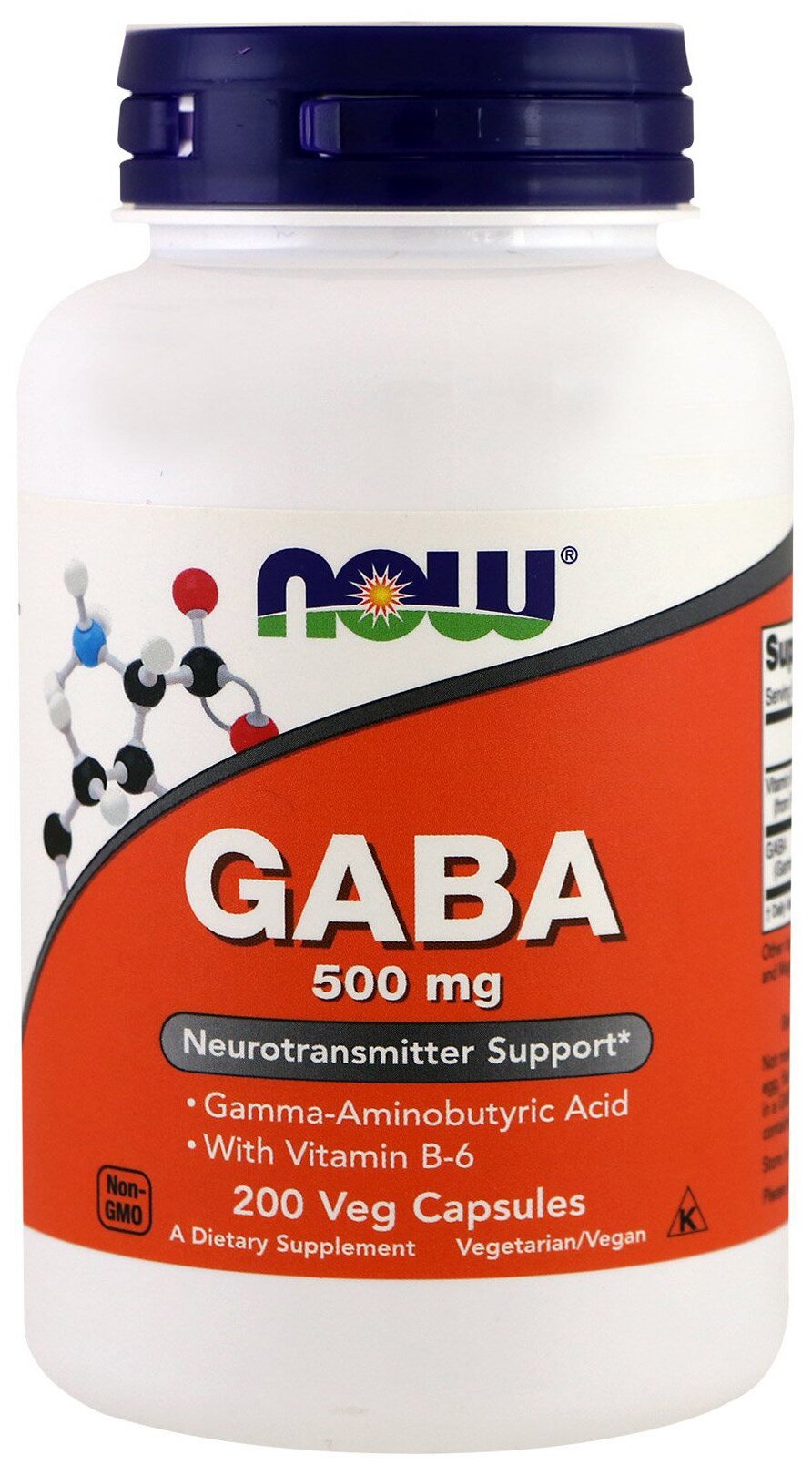 NOW Gaba 500 mg (200 вегкапсул)