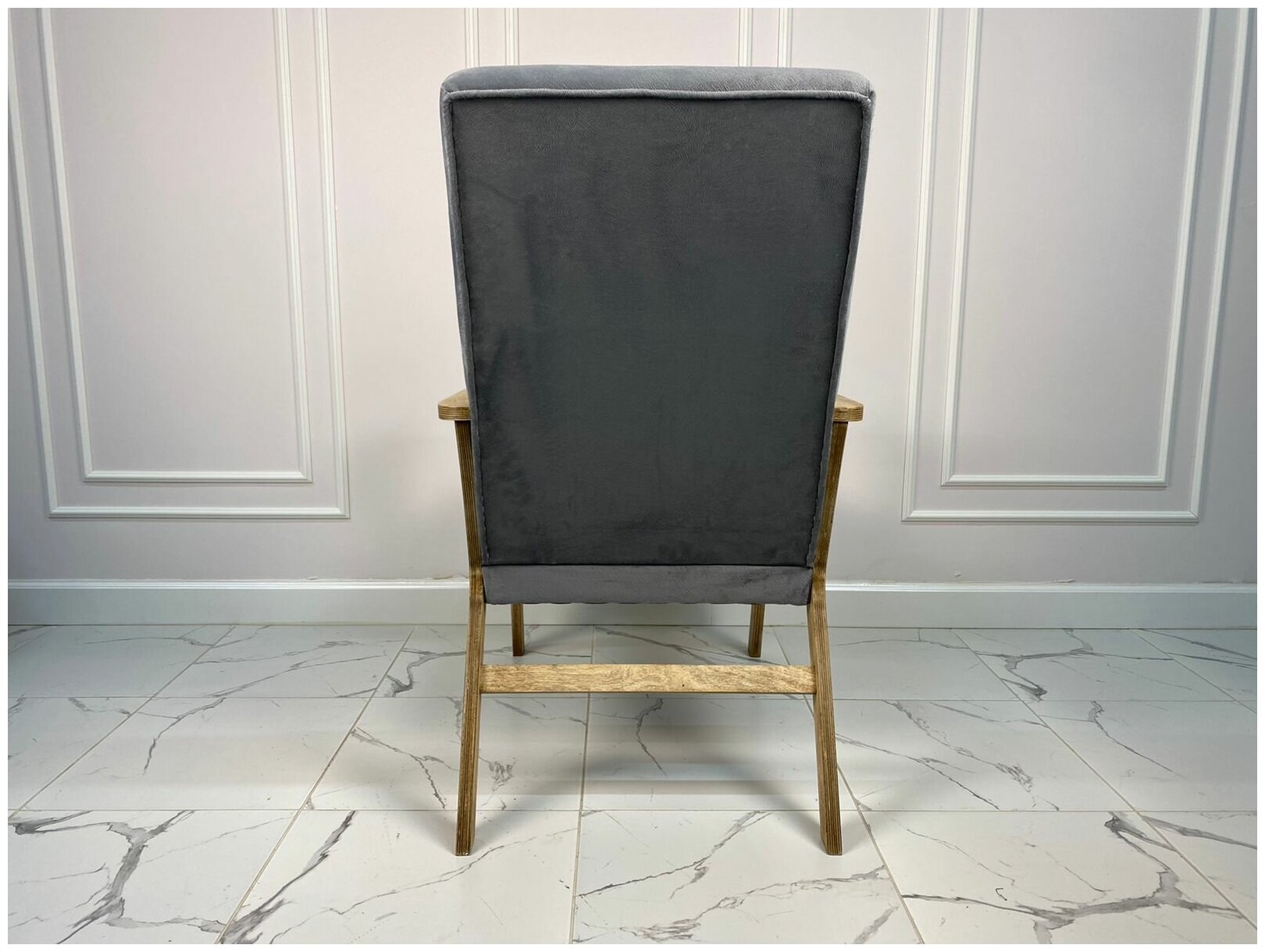 Кресло Роззимебель "Рим", велюр серый - фотография № 4