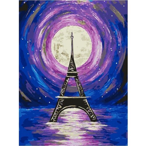 Картина по номерам Лунная Эйфелева башня 40х50 см