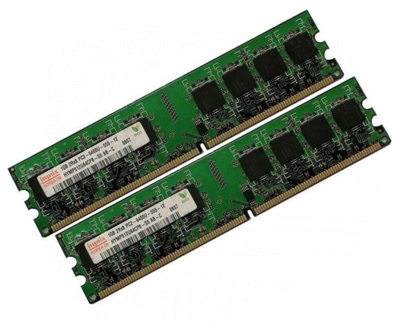 ОЗУ Dimm 2Gb PC2-6400(800)DDR2 Hynix HYMP512U64CP8-S5 (Kit 2x1Gb)