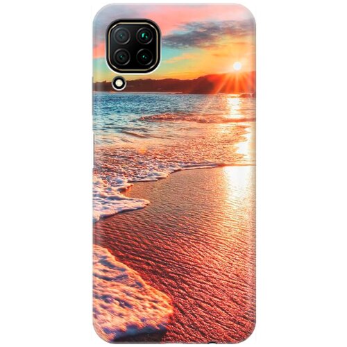 фото Силиконовый чехол на huawei p40 lite / хуавей п40 лайт с принтом "залитый светом пляж" gosso