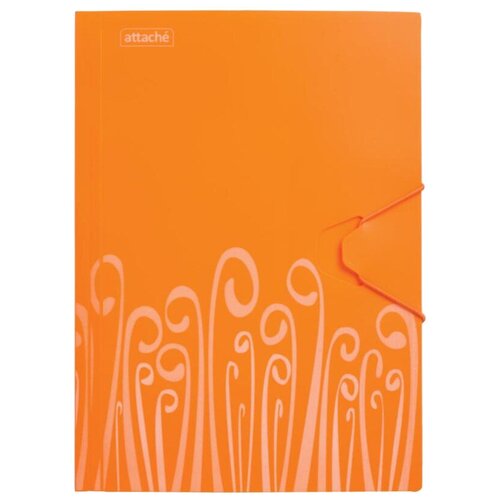 фото Attache папка на резинке fantasy а4, 450 мкм, 2 см, пластик оранжевый