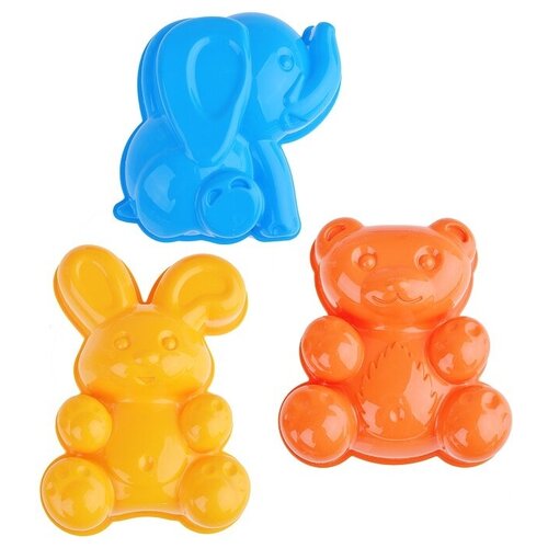 фото Набор нордпласт 170 зайка медведь слоник, оранжевый/желтый/голубой