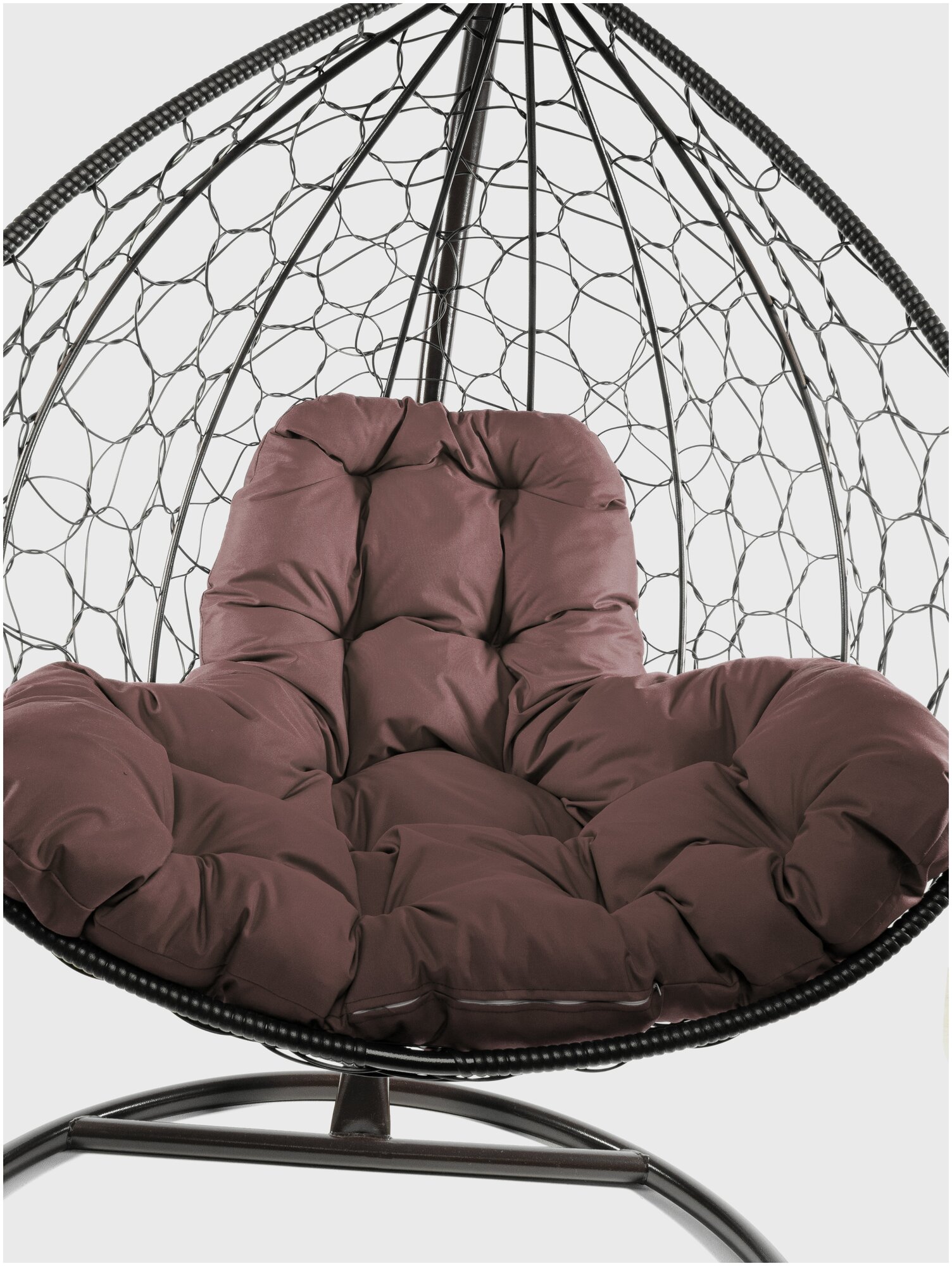 Подвесное кресло m-group XL ротанг коричневое, коричневая подушка - фотография № 10