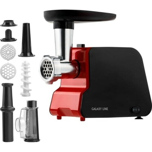 Мясорубка Galaxy GL 2418 2000 Вт 13 кгмин 3 насадки реверс красная 1142100₽