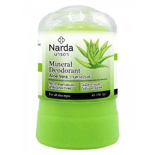 Narda Дезодорант Aloe Vera, кристалл (минерал), 45 мл, 1 шт. grace дезодорант aloe vera кристалл минерал 50 мл 50 г