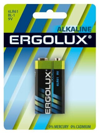 Батарейка ERGOLUX 6LR61 BL-1