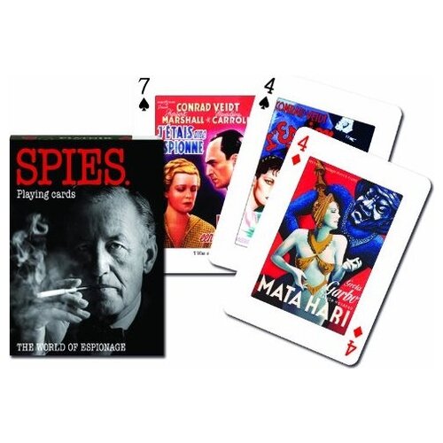 фото Piatnik игральные карты шпионы + бархатный мешочек 55 шт. красный/синий