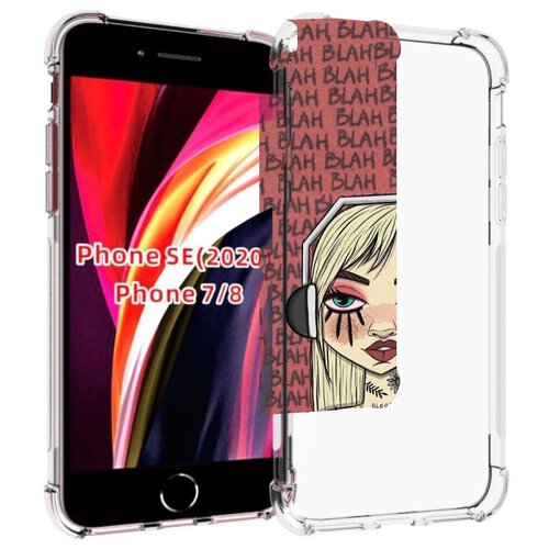 Чехол MyPads дерзкая-девушка-в-наушниках женский для iPhone 7 4.7 / iPhone 8 / iPhone SE 2 (2020) / Apple iPhone SE3 2022 задняя-панель-накладка-бампер