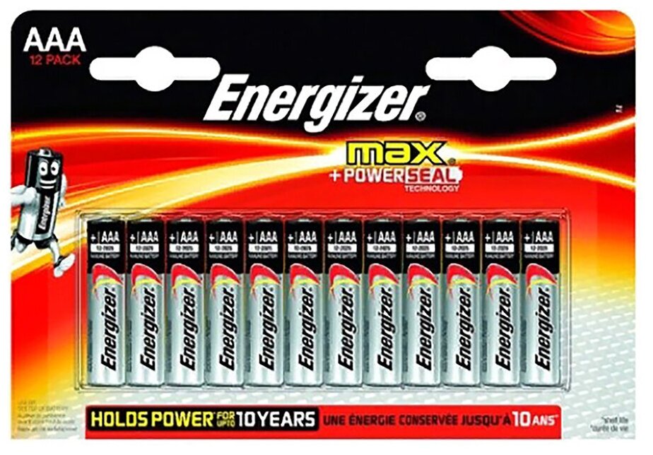 Батарейка AAA щелочная Energizer LR03-12BL MAX в блистере 12шт.