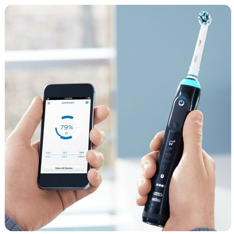 Электрическая зубная щетка Oral-B Genius 10000N D701.525.6XC, midnight black - фотография № 3