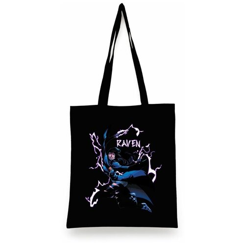 фото Сумка-шоппер унисекс каждому своё "рейвен/raven dc/комиксы" черная
