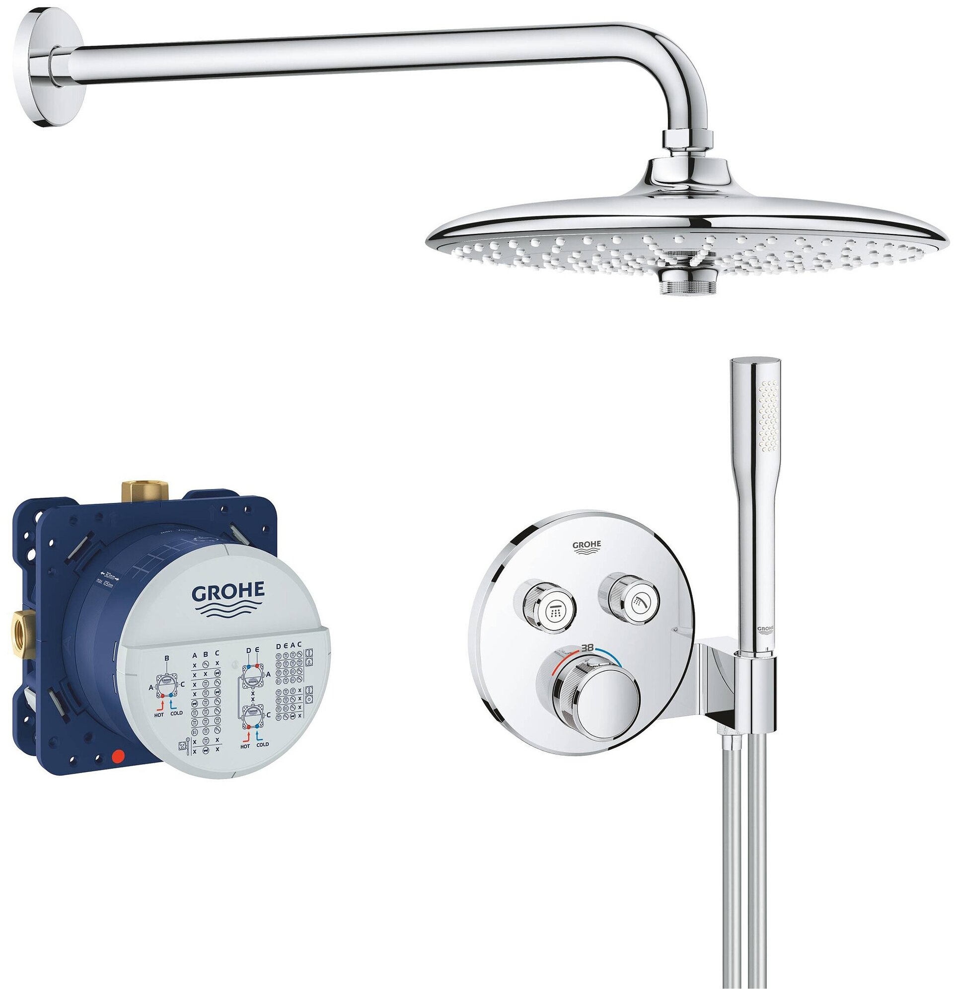 Набор для комплектации душа, GROHE Grohtherm SmartControl, хром, (34744000)