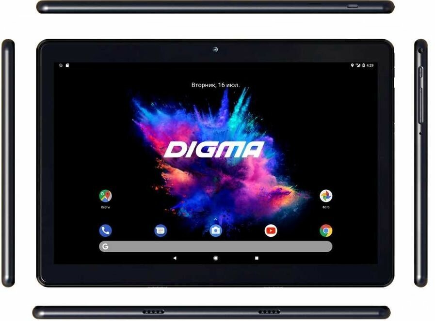 Планшет Digma CITI Octa 10 10.1", 4GB, 64GB, 3G, LTE, Android 9.0 черный [cs1219pl]