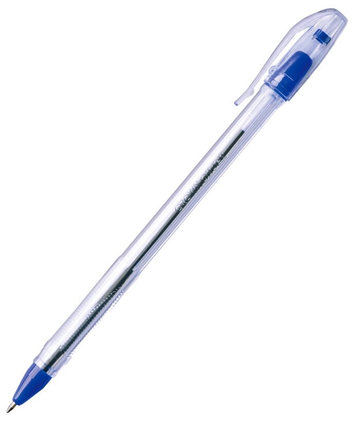 Ручка шариковая Crown "Oil Jell" синяя, 0,7мм, штрих-код