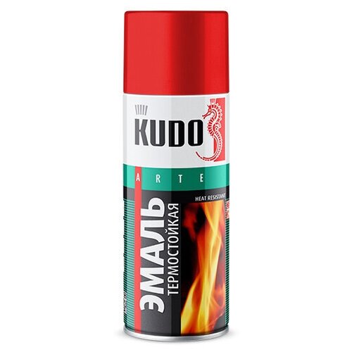 эмаль motip deco effect fluor красный оранжевый матовая 400 мл 1 шт Эмаль KUDO термостойкая до 400°C, красный, матовая, 520 мл, 1 шт.