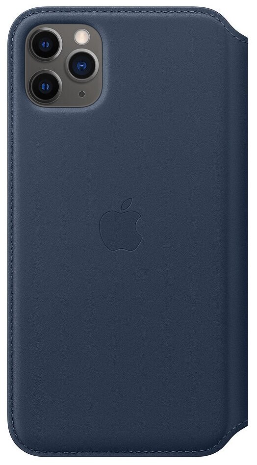 Чехол Apple Folio кожаный для iPhone 11 Pro Max, синяя пучина